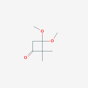 molecular formula C8H14O3 B2440938 3,3-Dimethoxy-2,2-dimethylcyclobutan-1-one CAS No. 2091677-17-5