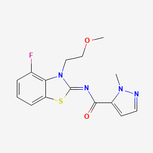 (E)-N-(4-fluoro-3-(2-methoxyethyl)benzo[d]thiazol-2(3H)-ylidene)-1-methyl-1H-pyrazole-5-carboxamide