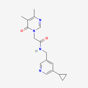 N-[(5-cyclopropylpyridin-3-yl)methyl]-2-(4,5-dimethyl-6-oxo-1,6-dihydropyrimidin-1-yl)acetamide