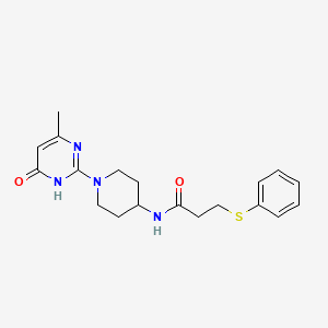 molecular formula C19H24N4O2S B2440945 N-(1-(4-methyl-6-oxo-1,6-dihydropyrimidin-2-yl)piperidin-4-yl)-3-(phenylthio)propanamide CAS No. 1903168-71-7