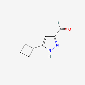 molecular formula C8H10N2O B2440971 5-Cyclobutyl-1H-pyrazole-3-carbaldehyde CAS No. 1779480-21-5