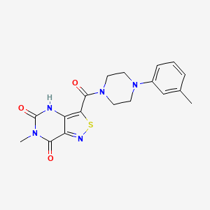 6-methyl-3-{[4-(3-methylphenyl)piperazino]carbonyl}isothiazolo[4,3-d]pyrimidine-5,7(4H,6H)-dione
