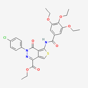 molecular formula C28H28ClN3O7S B2440978 ethyl 3-(4-chlorophenyl)-4-oxo-5-(3,4,5-triethoxybenzamido)-3H,4H-thieno[3,4-d]pyridazine-1-carboxylate CAS No. 851950-38-4