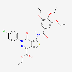 molecular formula C28H28ClN3O7S B2440978 Ethyl 3-(4-chlorophenyl)-4-oxo-5-[(3,4,5-triethoxybenzoyl)amino]thieno[3,4-d]pyridazine-1-carboxylate CAS No. 851950-38-4