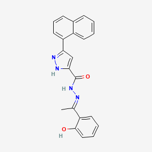 (E)-N'-(1-(2-hydroxyphenyl)ethylidene)-3-(naphthalen-1-yl)-1H-pyrazole-5-carbohydrazide