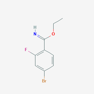 molecular formula C9H9BrFNO B2440988 Ethyl 4-bromo-2-fluorobenzenecarboximidate CAS No. 1184174-21-7