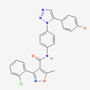molecular formula C25H17BrClN5O2 B2440990 N-[4-[5-(4-溴苯基)三唑-1-基]苯基]-3-(2-氯苯基)-5-甲基-1,2-噁唑-4-甲酰胺 CAS No. 689268-28-8