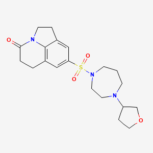molecular formula C20H27N3O4S B2440992 8-((4-(tetrahydrofuran-3-yl)-1,4-diazepan-1-yl)sulfonyl)-1,2,5,6-tetrahydro-4H-pyrrolo[3,2,1-ij]quinolin-4-one CAS No. 2320179-16-4
