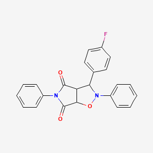 molecular formula C23H17FN2O3 B2440995 3-(4-fluorophenyl)-2,5-diphenyldihydro-2H-pyrrolo[3,4-d]isoxazole-4,6(5H,6aH)-dione CAS No. 331632-66-7
