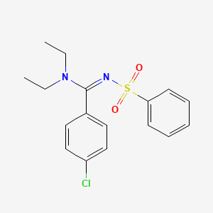 (E)-4-chloro-N,N-diethyl-N'-(phenylsulfonyl)benzimidamide
