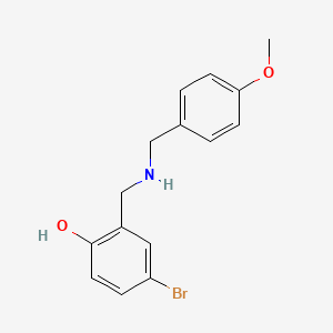 molecular formula C15H16BrNO2 B2441053 4-Bromo-2-{[(4-methoxybenzyl)amino]methyl}phenol CAS No. 1223888-21-8