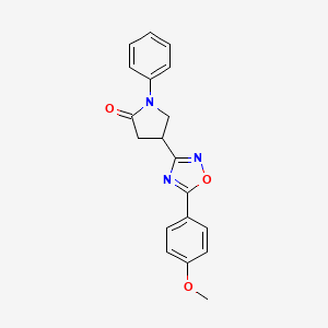 molecular formula C19H17N3O3 B2441054 4-[5-(4-Methoxyphenyl)-1,2,4-oxadiazol-3-yl]-1-phenylpyrrolidin-2-one CAS No. 1172807-32-7