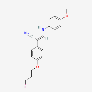 molecular formula C19H19FN2O2 B2441063 (Z)-2-[4-(3-氟丙氧基)苯基]-3-(4-甲氧基苯胺基)-2-丙烯腈 CAS No. 1164505-54-7