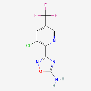 molecular formula C8H4ClF3N4O B2441067 3-[3-氯-5-(三氟甲基)吡啶-2-基]-1,2,4-噁二唑-5-胺 CAS No. 2453324-83-7