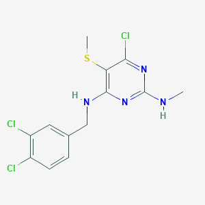 molecular formula C13H13Cl3N4S B2441070 6-chloro-N~4~-(3,4-dichlorobenzyl)-N~2~-methyl-5-(methylsulfanyl)-2,4-pyrimidinediamine CAS No. 400074-35-3