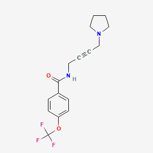 molecular formula C16H17F3N2O2 B2441073 N-(4-(pyrrolidin-1-yl)but-2-yn-1-yl)-4-(trifluoromethoxy)benzamide CAS No. 1396850-48-8