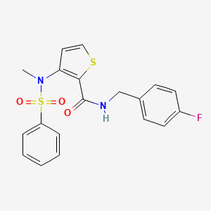 molecular formula C19H17FN2O3S2 B2441103 N-(4-fluorobenzyl)-3-[methyl(phenylsulfonyl)amino]thiophene-2-carboxamide CAS No. 1226433-85-7