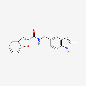 molecular formula C19H16N2O2 B2441105 N-[(2-methyl-1H-indol-5-yl)methyl]-1-benzofuran-2-carboxamide CAS No. 852136-89-1