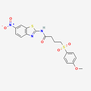 4-((4-methoxyphenyl)sulfonyl)-N-(6-nitrobenzo[d]thiazol-2-yl)butanamide
