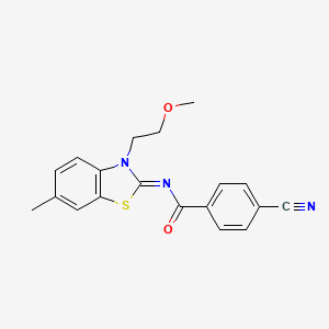 (Z)-4-cyano-N-(3-(2-methoxyethyl)-6-methylbenzo[d]thiazol-2(3H)-ylidene)benzamide