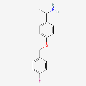 1-{4-[(4-Fluorophenyl)methoxy]phenyl}ethan-1-amine