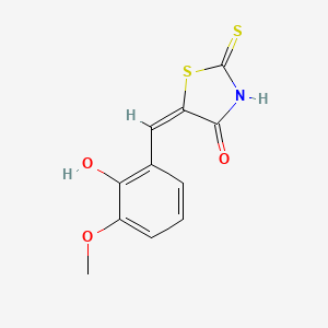 molecular formula C11H9NO3S2 B2441132 (5E)-5-(2-hydroxy-3-methoxybenzylidene)-2-mercapto-1,3-thiazol-4(5H)-one CAS No. 99972-65-3