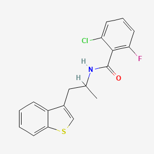 molecular formula C18H15ClFNOS B2441145 N-[1-(1-benzothiophen-3-yl)propan-2-yl]-2-chloro-6-fluorobenzamide CAS No. 2034566-87-3