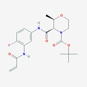 B2441147 Tert-butyl (2R,3S)-3-[[4-fluoro-3-(prop-2-enoylamino)phenyl]carbamoyl]-2-methylmorpholine-4-carboxylate CAS No. 2361588-46-5