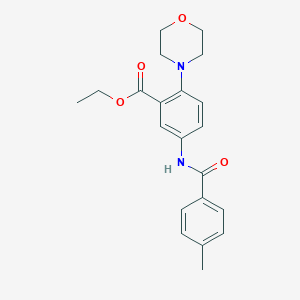 molecular formula C21H24N2O4 B244115 ETHYL 5-(4-METHYLBENZAMIDO)-2-(MORPHOLIN-4-YL)BENZOATE 