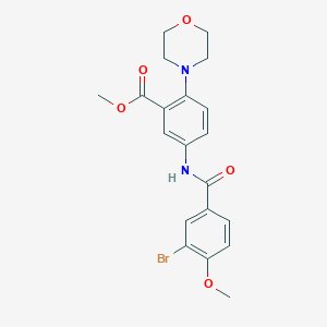 molecular formula C20H21BrN2O5 B244116 METHYL 5-(3-BROMO-4-METHOXYBENZAMIDO)-2-(MORPHOLIN-4-YL)BENZOATE 