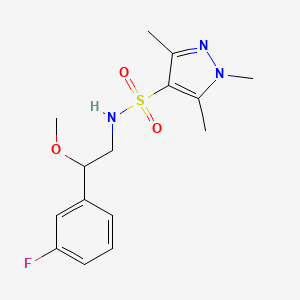 molecular formula C15H20FN3O3S B2441178 N-(2-(3-fluorophenyl)-2-methoxyethyl)-1,3,5-trimethyl-1H-pyrazole-4-sulfonamide CAS No. 1797354-35-8