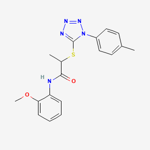molecular formula C18H19N5O2S B2441181 N-(2-methoxyphenyl)-2-{[1-(4-methylphenyl)-1H-1,2,3,4-tetrazol-5-yl]sulfanyl}propanamide CAS No. 887347-34-4