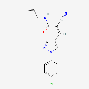 molecular formula C16H13ClN4O B2441197 (Z)-3-[1-(4-chlorophenyl)pyrazol-4-yl]-2-cyano-N-prop-2-enylprop-2-enamide CAS No. 1241699-36-4