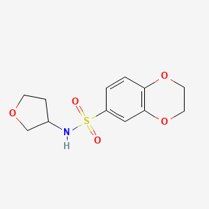 molecular formula C12H15NO5S B2441244 N-(Oxolan-3-yl)-2,3-dihydro-1,4-benzodioxine-6-sulfonamide CAS No. 1795148-55-8