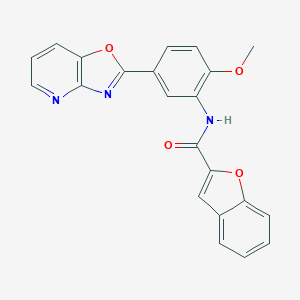molecular formula C22H15N3O4 B244132 N-[2-methoxy-5-([1,3]oxazolo[4,5-b]pyridin-2-yl)phenyl]-1-benzofuran-2-carboxamide 