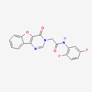 molecular formula C18H11F2N3O3 B2441335 N-(2,5-difluorophenyl)-2-(4-oxobenzofuro[3,2-d]pyrimidin-3(4H)-yl)acetamide CAS No. 1004743-59-2