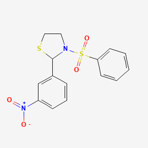 3-(Benzenesulfonyl)-2-(3-nitrophenyl)-1,3-thiazolidine