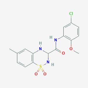 molecular formula C16H16ClN3O4S B2441390 N-(5-chloro-2-methoxyphenyl)-6-methyl-3,4-dihydro-2H-1,2,4-benzothiadiazine-3-carboxamide 1,1-dioxide CAS No. 941982-69-0