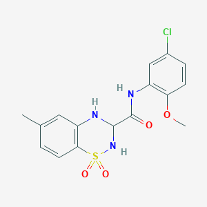 N-(5-chloro-2-methoxyphenyl)-6-methyl-3,4-dihydro-2H-1,2,4-benzothiadiazine-3-carboxamide 1,1-dioxide