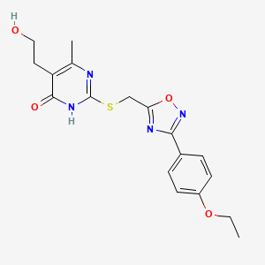 2-({[3-(4-Ethoxyphenyl)-1,2,4-oxadiazol-5-yl]methyl}sulfanyl)-5-(2-hydroxyethyl)-6-methyl-4-pyrimidinol