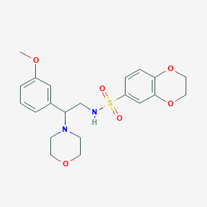 molecular formula C21H26N2O6S B2441395 N-(2-(3-methoxyphenyl)-2-morpholinoethyl)-2,3-dihydrobenzo[b][1,4]dioxine-6-sulfonamide CAS No. 941872-51-1