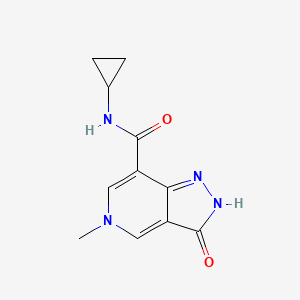molecular formula C11H12N4O2 B2441424 N-cyclopropyl-5-methyl-3-oxo-3,5-dihydro-2H-pyrazolo[4,3-c]pyridine-7-carboxamide CAS No. 1203015-39-7