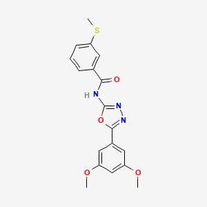 molecular formula C18H17N3O4S B2441426 N-[5-(3,5-dimethoxyphenyl)-1,3,4-oxadiazol-2-yl]-3-(methylsulfanyl)benzamide CAS No. 896344-74-4