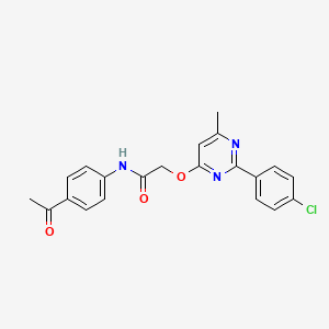 molecular formula C21H18ClN3O3 B2441429 N-(4-acetylphenyl)-2-{[2-(4-chlorophenyl)-6-methylpyrimidin-4-yl]oxy}acetamide CAS No. 1251597-64-4