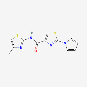 molecular formula C12H10N4OS2 B2441440 N-(4-methylthiazol-2-yl)-2-(1H-pyrrol-1-yl)thiazole-4-carboxamide CAS No. 1207050-86-9