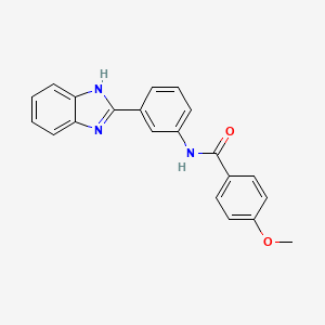molecular formula C21H17N3O2 B2441455 N-[3-(1H-benzimidazol-2-yl)phenyl]-4-methoxybenzamide CAS No. 477493-04-2