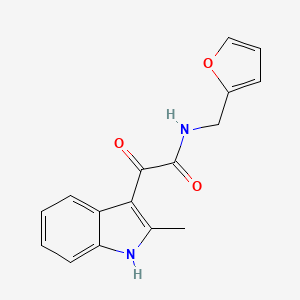 molecular formula C16H14N2O3 B2441467 N-(furan-2-ylmethyl)-2-(2-methyl-1H-indol-3-yl)-2-oxoacetamide CAS No. 838888-68-9