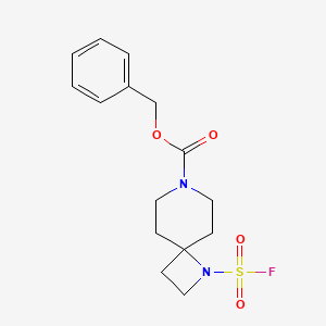 molecular formula C15H19FN2O4S B2441471 Benzyl 1-fluorosulfonyl-1,7-diazaspiro[3.5]nonane-7-carboxylate CAS No. 2411201-11-9