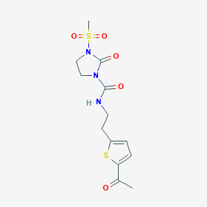 molecular formula C13H17N3O5S2 B2441492 N-(2-(5-acetylthiophen-2-yl)ethyl)-3-(methylsulfonyl)-2-oxoimidazolidine-1-carboxamide CAS No. 2034340-02-6