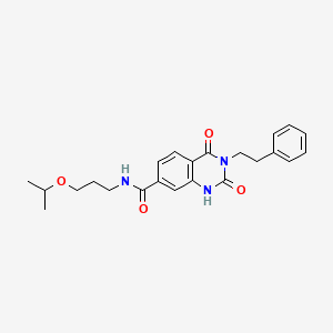 molecular formula C23H27N3O4 B2441493 N-(3-isopropoxypropyl)-2,4-dioxo-3-phenethyl-1,2,3,4-tetrahydroquinazoline-7-carboxamide CAS No. 892280-68-1